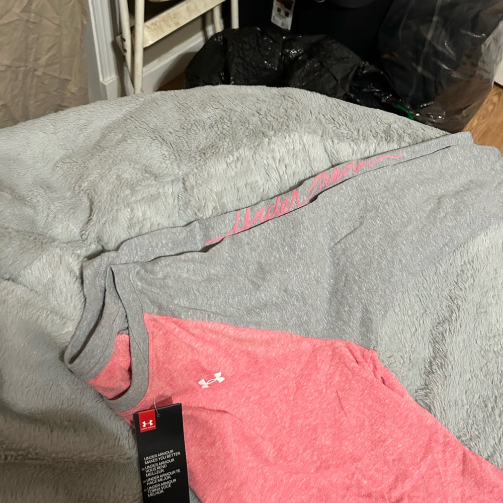 Under Armour Gray and Pink T-Shirt